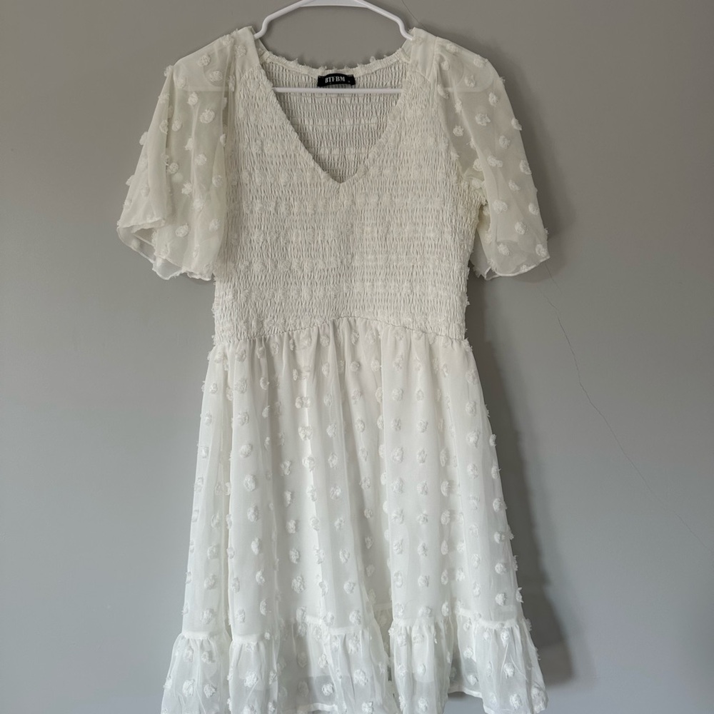 Zara White Textured Blouse